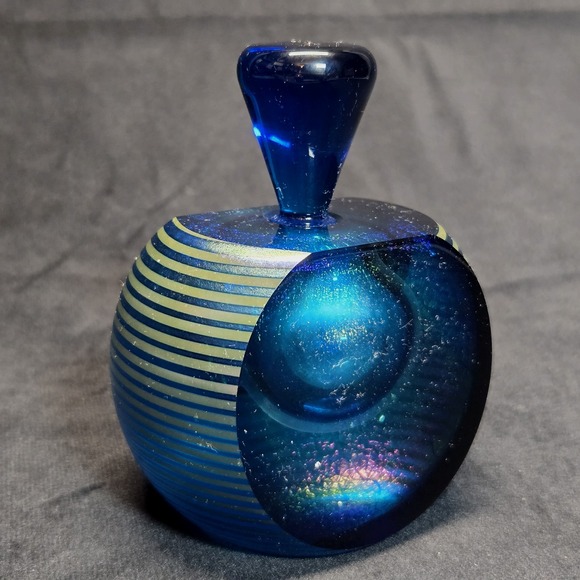Steven Correia Other - Correia Art Glass Perfume Bottle 1985 Signed LE 78/200 Cobalt Dichroic VTG